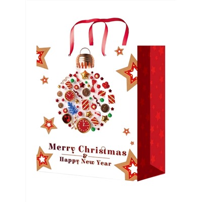 Пакет подарочный НГ 18x23x8см Время праздника Optima ППК-3838/12/Россия