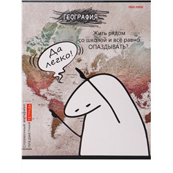 Тетрадь 48л А5 кл ГЕОГРАФИЯ «Школьные мемасики» TM Prof-Press 48-9649/80/Россия