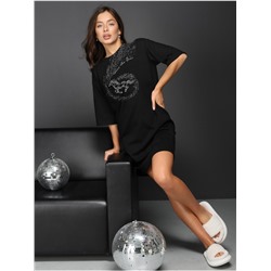 Платье домашнее "Вьюга" черный