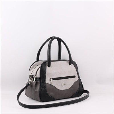 Сумка 325 мульти итальянский серо-черный