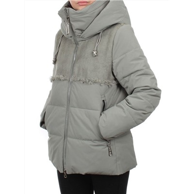 23-696 OLIVE Куртка зимняя женская (холлоффайбер 150 гр., искусственная дубленка)