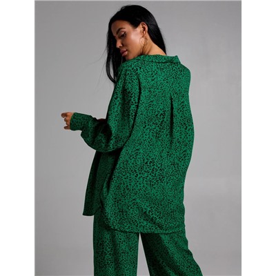 Костюм Рошель леопард зелёный Лт