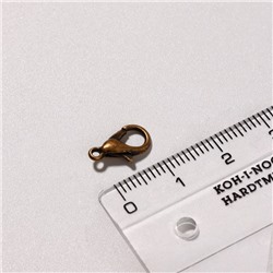 Замок карабин СМ-536, 10 шт. 12×7 мм, цвет чернёной медный