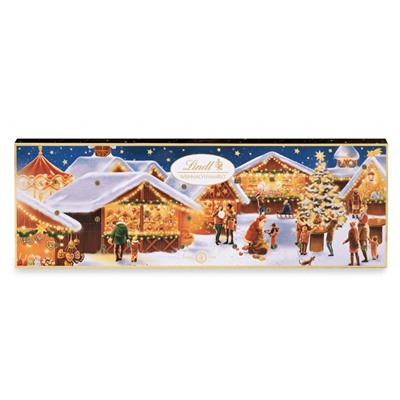 Lindt Weihnachtsmarkt 2025 Adventskalender 250g, Линдт Адвент-календарь, 24 сладких сюрприза, 75см х 25см, 250 г