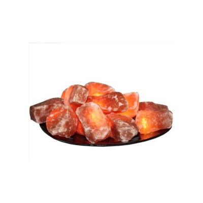 Солевая лампа Огненная чаша с 15 камнями на блюде SLL-12055-15