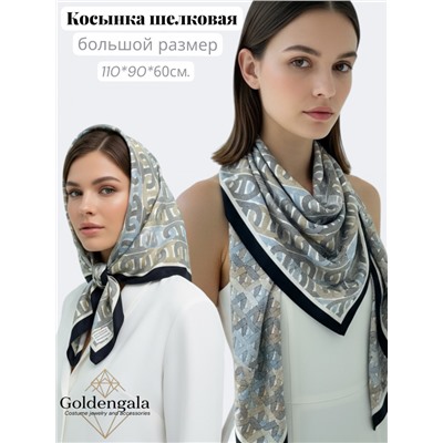 Косынка шелковая с принтом Арт 25183/004