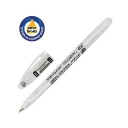 Ручка шариковая масляная PENSAN Global-21, ЧЕРНАЯ, корпус прозрачный, узел 0,5мм, линия 0,3мм, 2221
