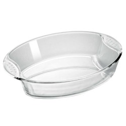 РК-0045 Овальная  форма для запекания с ручками из жаропроч. стекла 2,2л "ЗАБАВА" 30*21.5*6.5 см (6)