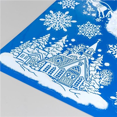 Декоративная наклейка интерьерная Room Decor «Санта мчится на оленях», 26.5×40 см