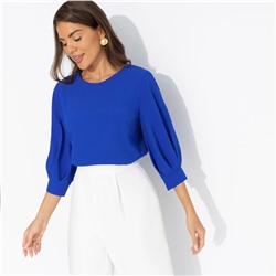 Блуза эффектная, Предвкушение встречи (синяя)