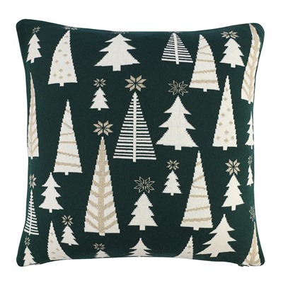 Подушка вязаная с новогодним рисунком Whitewood из коллекции New Year Essential, 45x45 см