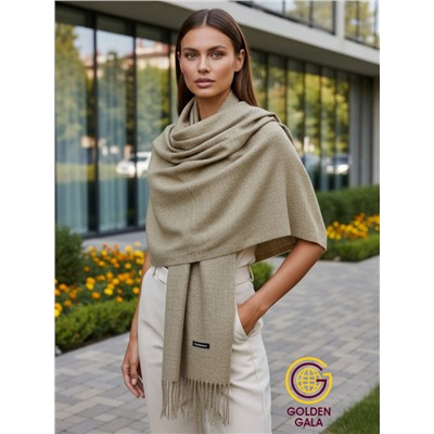 Палантин теплый кашемировый "БУКЛЕ" Арт 2039Ш/16 (бежево-коричневый)