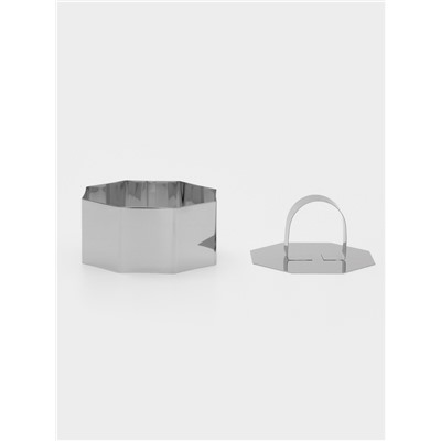 Форма для выкладки Доляна «Восьмиугольник», 7.5×4 см, с прессом, толщина 2 мм, нержавеющая сталь