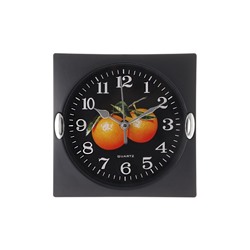Часы настенные для кухни «Фрукты», для дома и дачи, 15×15 см, d=13 см, чёрные