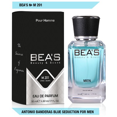 Beas M201 Antonio Banderas Blue Seduction Men edp 50 ml, Парфюм мужской Beas M201 создан по мотивам аромата Antonio Banderas Blue Seduction