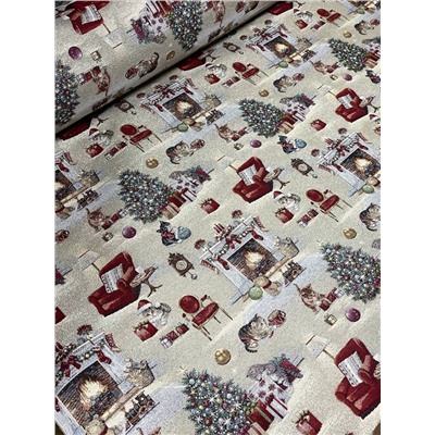 Котята у камина Ткань ширина 280 см 2104361