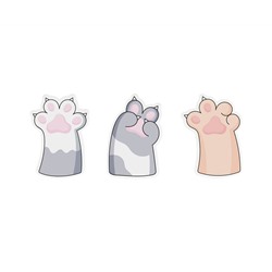 Самоклеящийся блок фигурный MESHU "Paws", 40л., европодвеc, ассорти