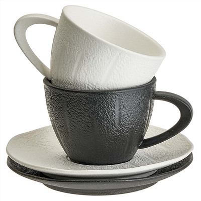 Чайный набор 4 предмета 200 мл AK4-0001 "FLAT WHITE collection" в подарочной коробке