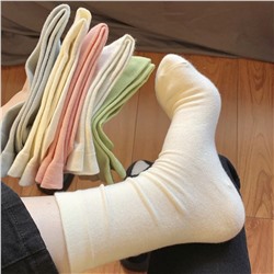 Cotton summer colored thin autumn knee socks for pregnant, mid-length