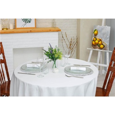 Салфетки сервировочные на стол Доляна «Веер», d=38 см, 4 шт., серебряные