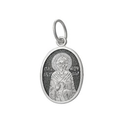 Образ (Свт. Геннадий Новгородский) из серебра частично черненый штампованный