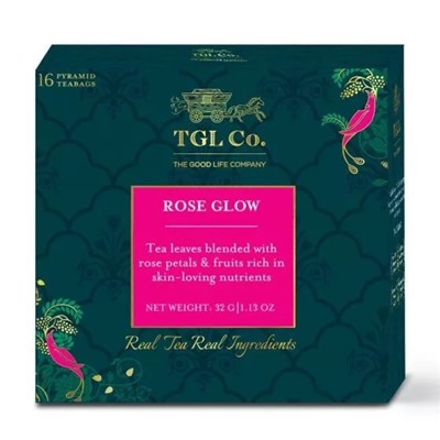Черный чай с Розой для сияния кожи (16 пак, 2 г), Rose Glow Tea, произв. TGL Co.