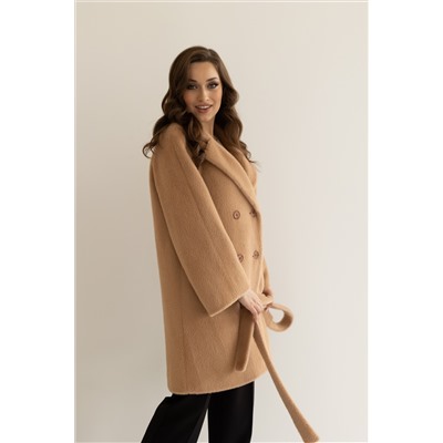 Пальто женское демисезонное 24780 (кэмел/тедди)
