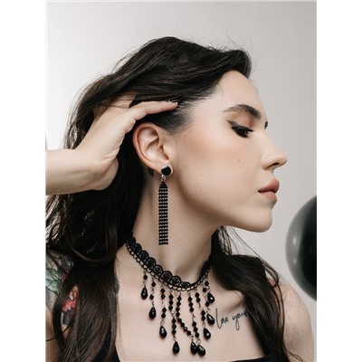 Чокер «Госпожа» россыпь бусин, цвет чёрный, L=31 см