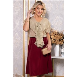 Платье Анхела (бежево-бордовое) П14753-39М