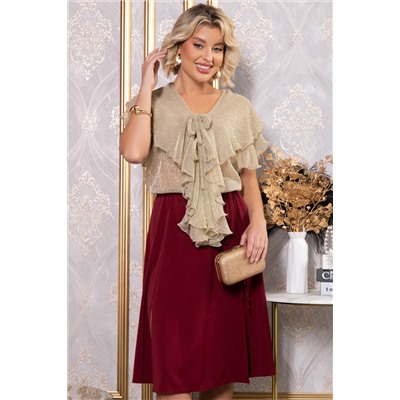 Платье Анхела (бежево-бордовое) П14753-39М