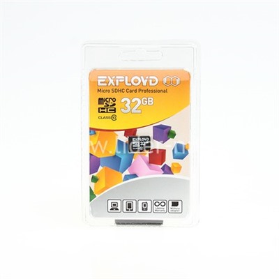 Карта памяти MicroSD 32GB Exployd К10 (без адаптера)