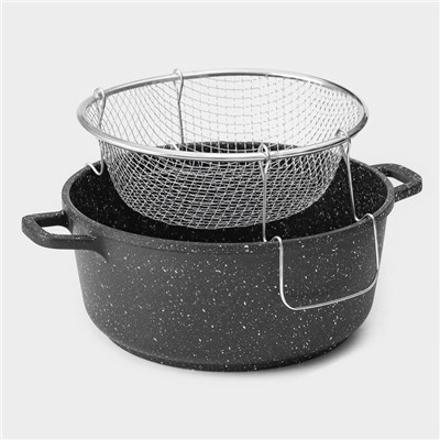 Фритюрница Доляна, d=20 см, нержавеющая сталь, серебристая