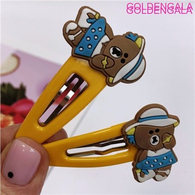 Зажим "тик-так" детский размер 6 см 2 шт ТК2 тип 4