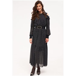 Платье KaVari 1067 черный горох
