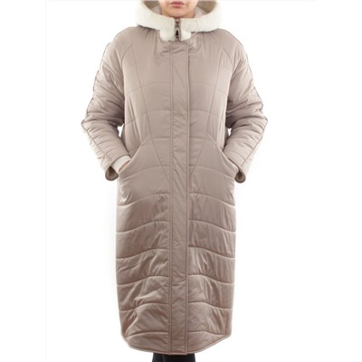2660 BEIGE Пальто двухстороннее женское еврозима (100 гр. холлофайбер)