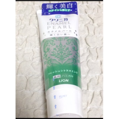 Зубная паста Clinica Enamel Pearl (отбеливающая, аромат цитрусовых и мяты), LION 130 г