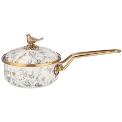 КОВШ AGNESS ЭМАЛИРОВАННЫЙ, СЕРИЯ ЯБЛОНЕВЫЙ САД 14СМ/0,9Л D=14 СМ ДЛИНА=31СМ ПОДХОДИТ ДЛЯ ИНДУКЦИОН