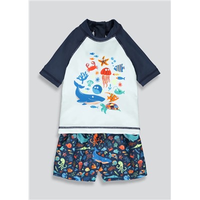 Boys Rash Vest & Swim Shorts Set (3mths-4yrs)