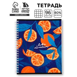 Тетрадь в клетку, 96 л., А5, на спирали, блок №2 «Лови момент»