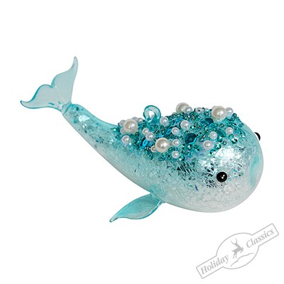 Кит "Голубая лагуна" (стекло) 12,5х7,5х6,5 см