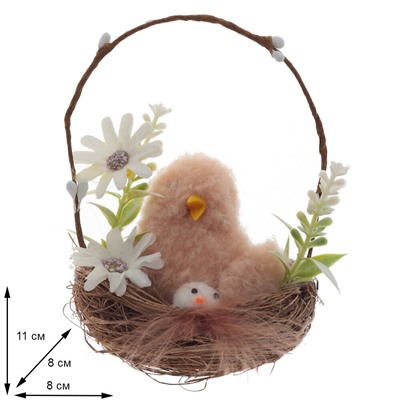 GAEM Изделие декоративное "Гнездо пасхальное", L8 W8 H11 см, 2в.