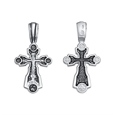 Крест из серебра литье частичное чернение