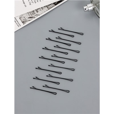 Невидимки для волос «Гладкие», набор 40 шт., 6 см, чёрные