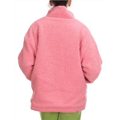 2568 PINK Кофта плюшевая женская Тедди на синтепоне  (50 гр. синтепон)