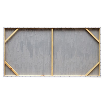 Панно декоративное с ручной росписью By Feel, 140х70 см, серо-голубое