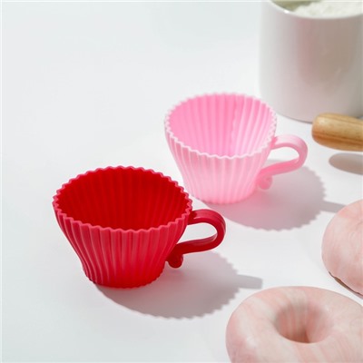 Форма для выпечки Доляна «Алиса в стране чудес», силикон, 9×7×4.5 см, внутренний размер 6.5×6.5×4.5 см, фиолетовая