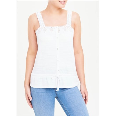 Lace Strap Button Vest Top