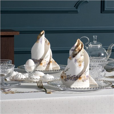 НАБОР САЛФЕТОК 2 ШТ "ЛАВАНДОВАЯ ВЕСНА" 40Х40СМ, СЕРЫЙ, 100% ХЛОПОК, ТВИЛ