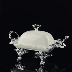 205-924 Масленка на ножках с ручками ATLANTIS в под.уп.(х18)Фарфор