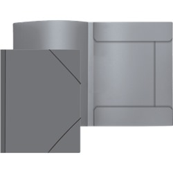 Папка с резинкой A4 "Attomex"  450мкм фактура "песок" непрозрачная серая 3070403/100/Россия